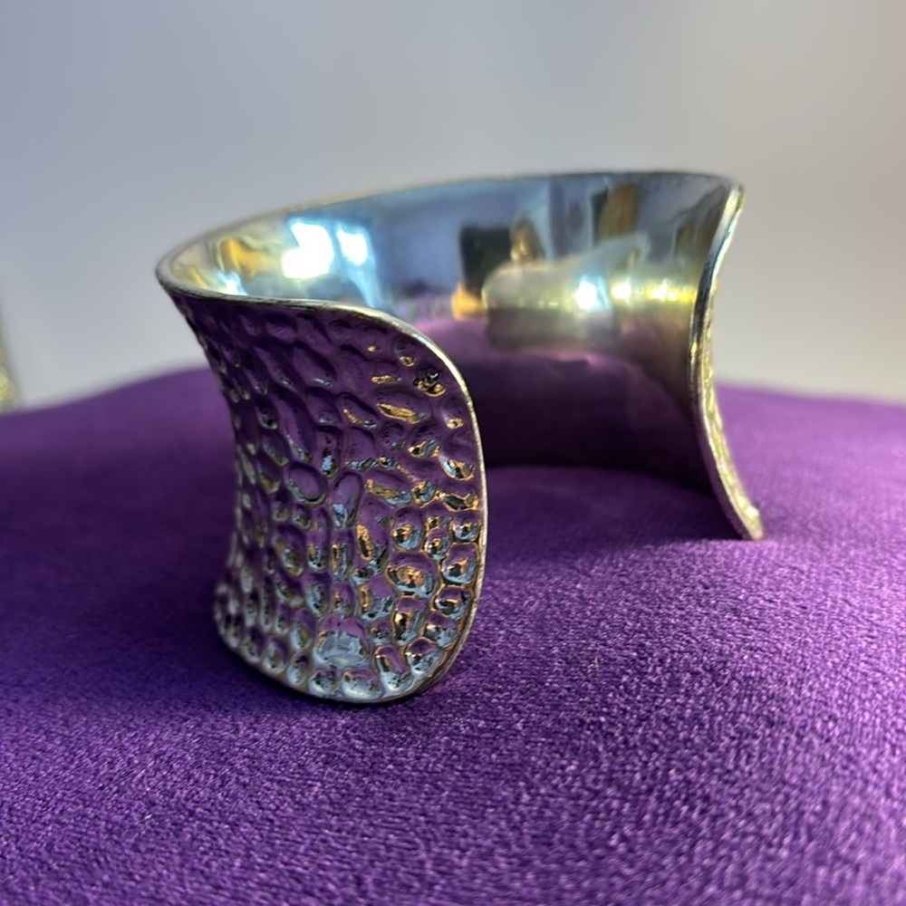 Textured Silver Bangle - Picture 2 of 5